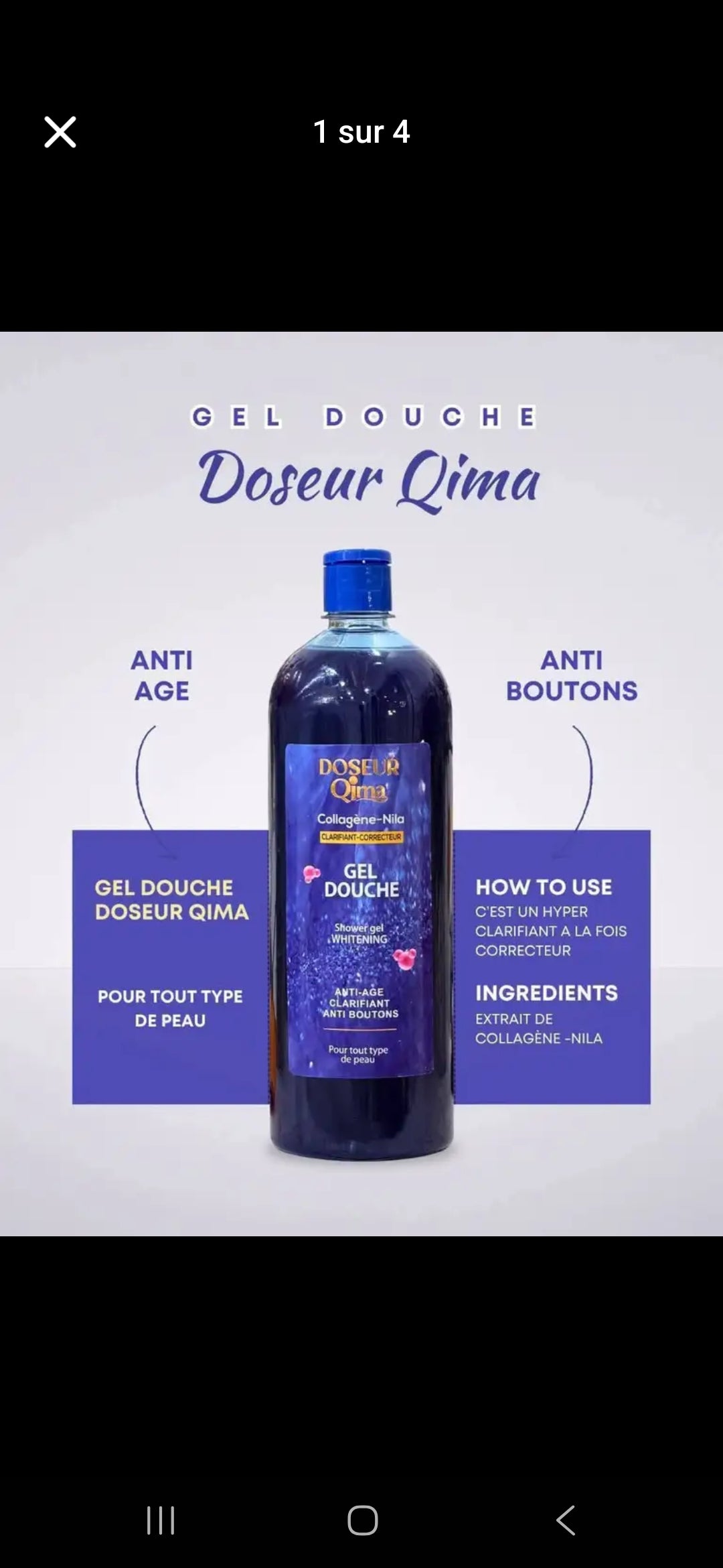 Gel Douche Doseur Qima – Nettoyant Clarifiant & Anti-Âge