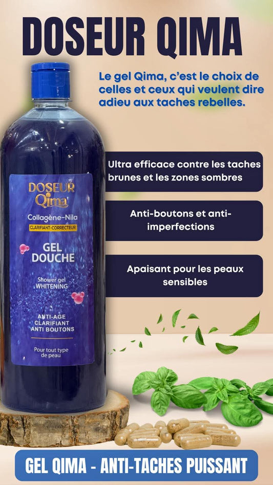 Gel Douche Doseur Qima – Nettoyant Clarifiant & Anti-Âge