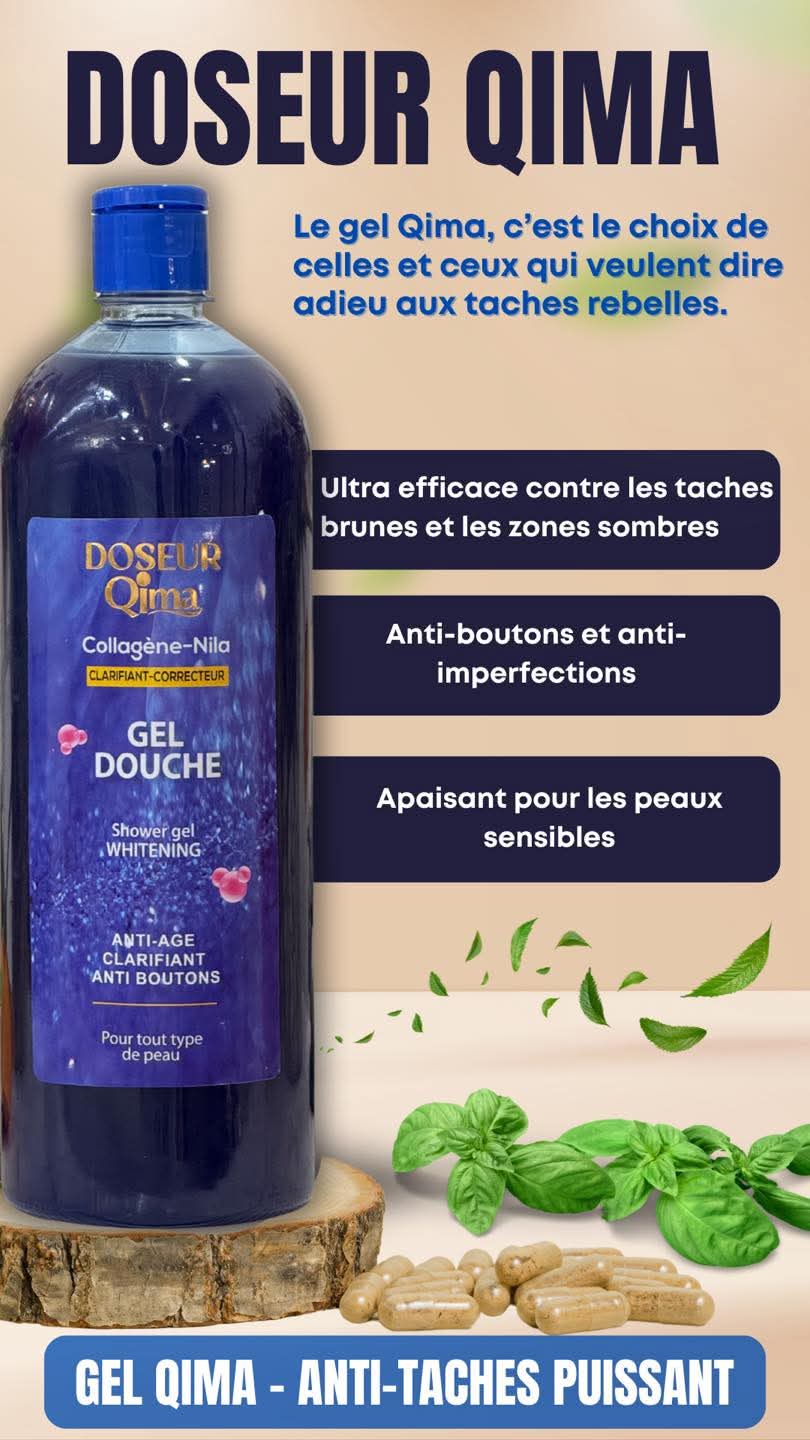 Gel Douche Doseur Qima – Nettoyant Clarifiant & Anti-Âge